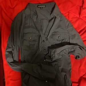Express Charcoal Button-Up Shirt Jacket